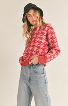 Load image into Gallery viewer, Pink Senna Houndstooth Sweater