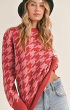 Load image into Gallery viewer, Pink Senna Houndstooth Sweater