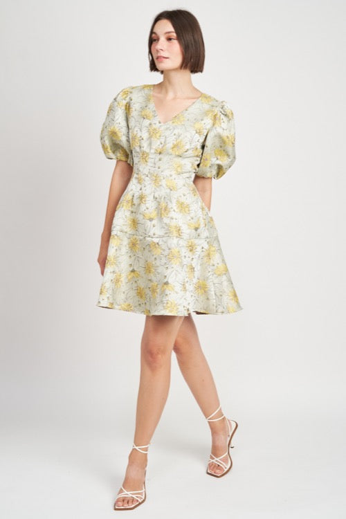 Sage Lemon Norah Mini Dress