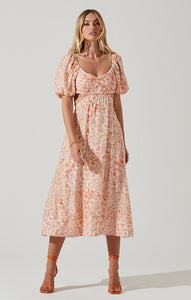 Orange Floral Talina Dress