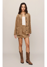 Load image into Gallery viewer, Perri Suede Mini Skirt - Light Sand, front