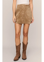 Load image into Gallery viewer, Perri Suede Mini Skirt - Light Sand, back