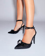 Load image into Gallery viewer, Black Glitter Elope Heels