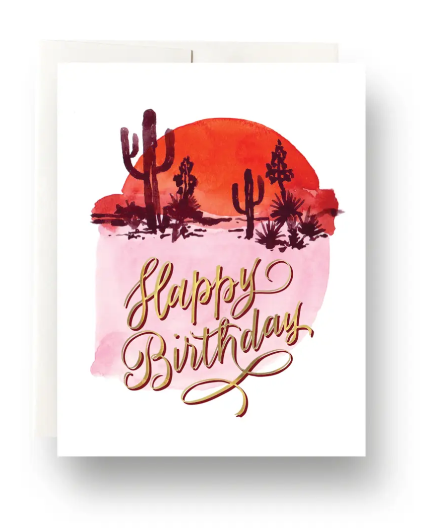 Abstract Cactus Birthday Card
