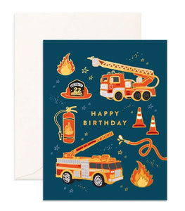 Birthday Fire Trucks Card