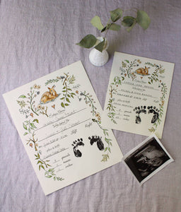 Fill In The Blank Baby Birth Stats - Woodland