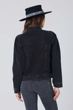 Load image into Gallery viewer, Washed Black Denim Jacket