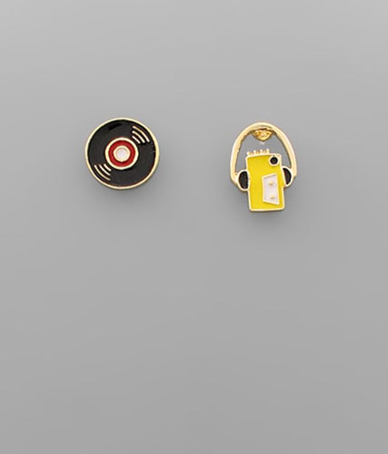 Cassette Tape and LP Earrings