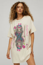 Load image into Gallery viewer, Dirty White Grateful Dead Card T-Shirt Dress