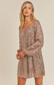 Copper Disco Inferno Mini Dress