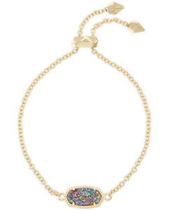 Elaina Bracelet Multicolor Drusy- Gold + Silver