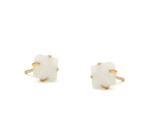 Gold Moonstone Studs