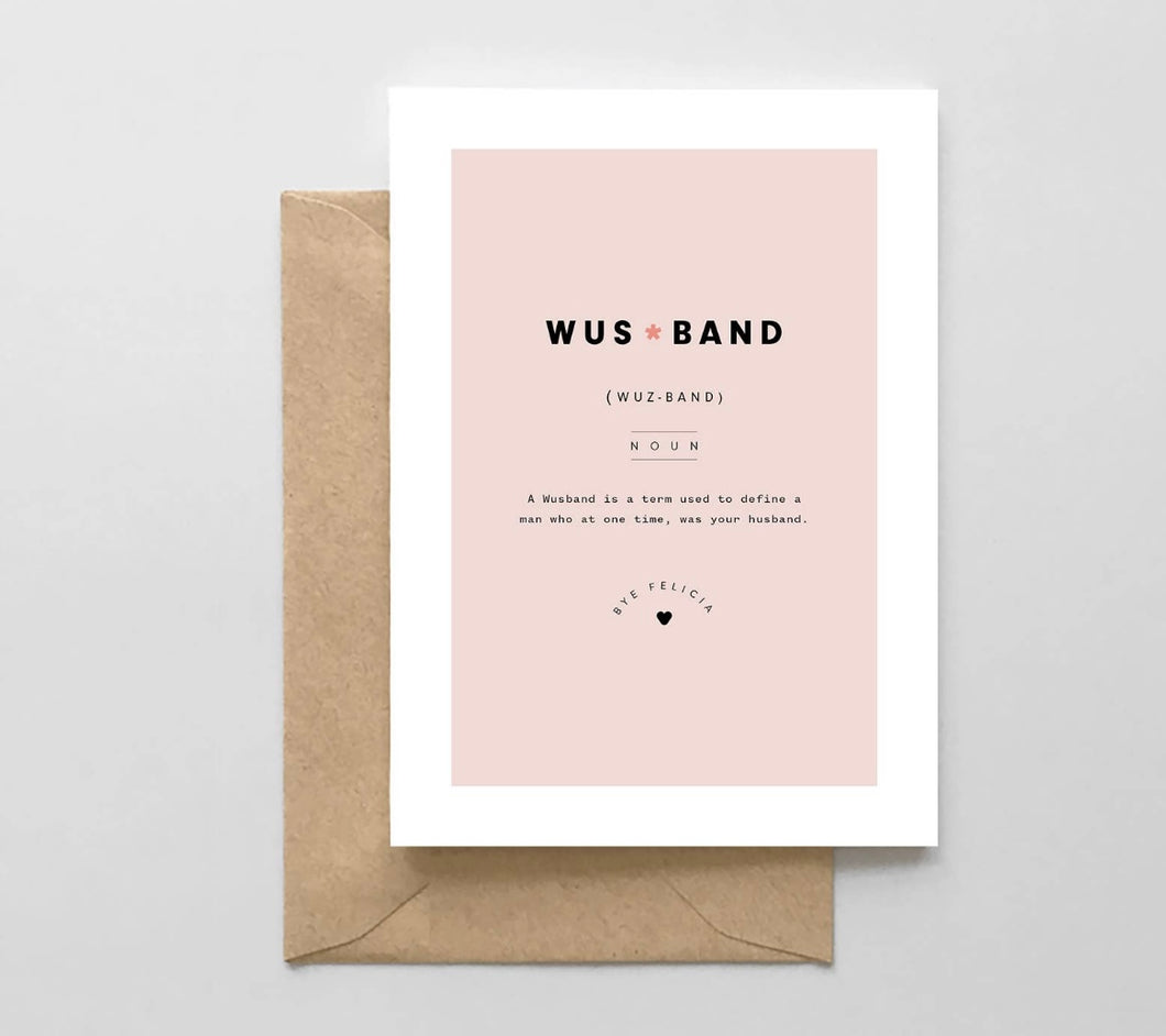 Wusband Divorce Card