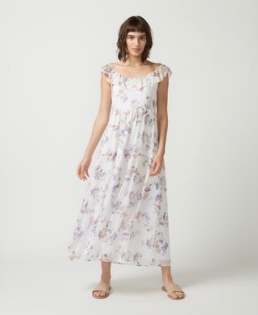 Lilac Floral Print Gianna Dress