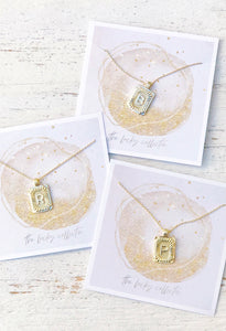Square Initial Coin Necklace