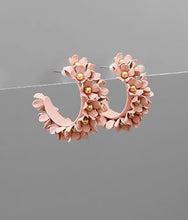 Load image into Gallery viewer, Color Coat Flower Hoops