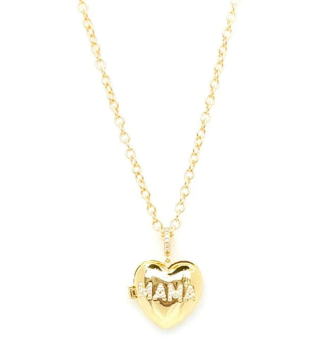 Mama Heart Locket Necklace
