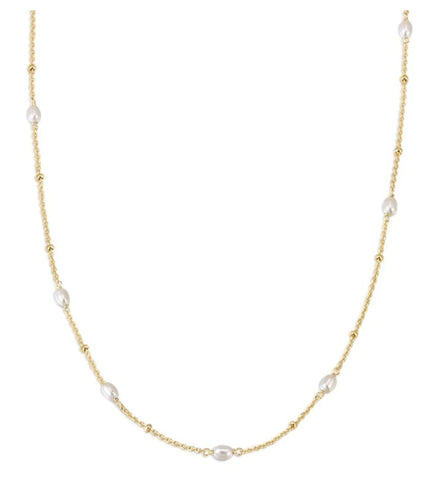 Baroque Pearl Station Necklace