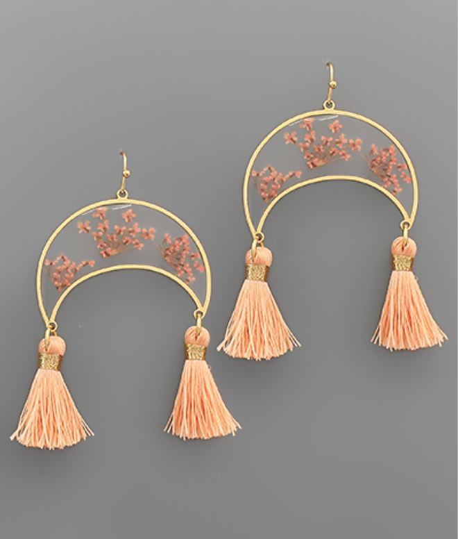 Flower Moon & Tassle Earrings