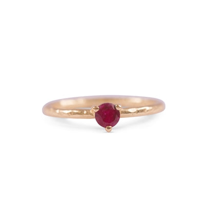 Gold Plated Ring with Ruby Stone