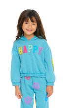 Load image into Gallery viewer, Blue Happy Fleece Patch Hoodie